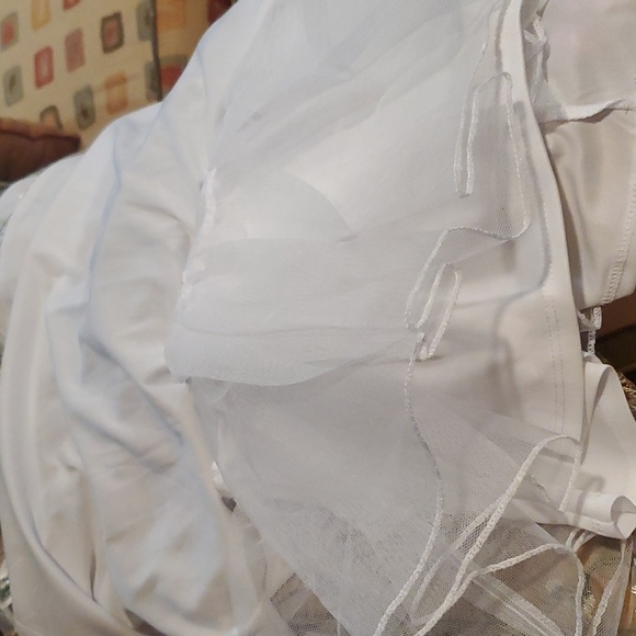 White Formal Floral Embroidery Dress Size 3 - Picture 5 of 6